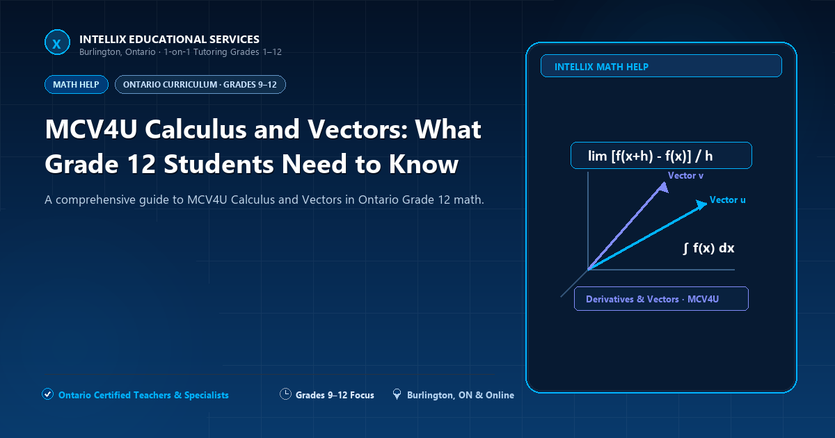 MCV4U Calculus and Vectors: What Grade 12 Students Need to Know